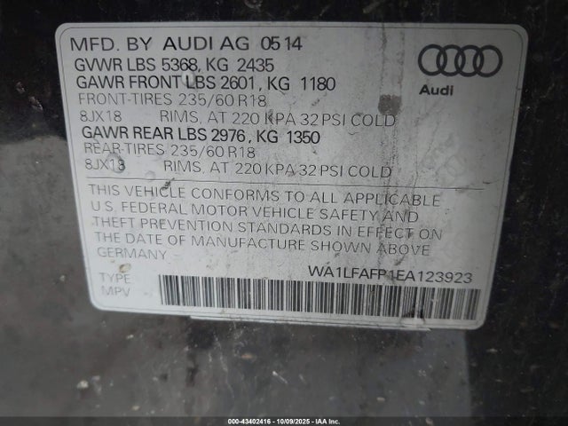 2014 AUDI Q5 WA1LFAFP1EA123923 Photo 8