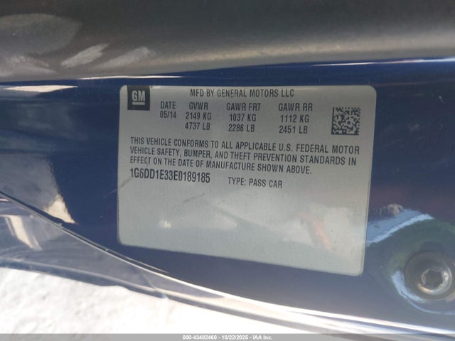 2014 CADILLAC CTS 1G6DD1E33E0189185 Photo 8