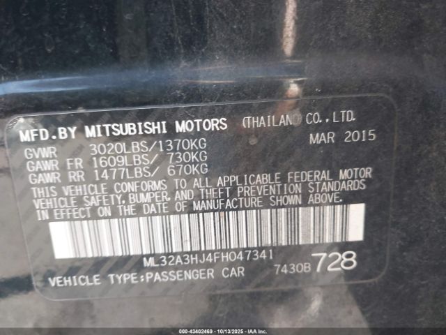2015 MITSUBISHI MIRAGE ML32A3HJ4FH047341 Photo 8