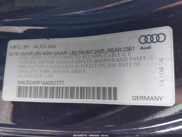 2016 AUDI A5 WAUD2AFR1GA052777 Photo 8