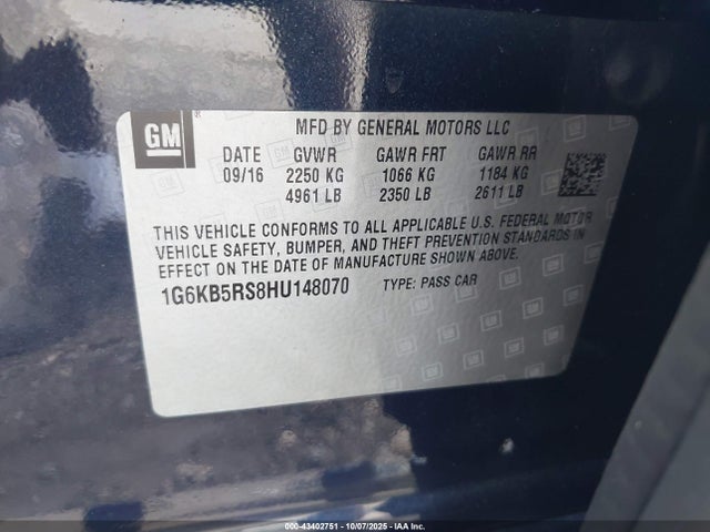 2017 CADILLAC CT6 1G6KB5RS8HU148070 Photo 8