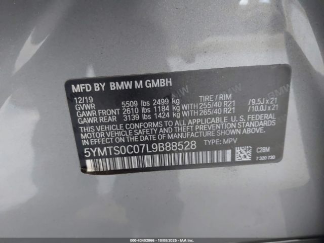 2020 BMW X3 M 5YMTS0C07L9B88528 Photo 8