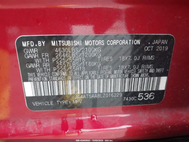 2020 MITSUBISHI ECLIPSE CROSS JA4AT5AA8LZ016229 Photo 8