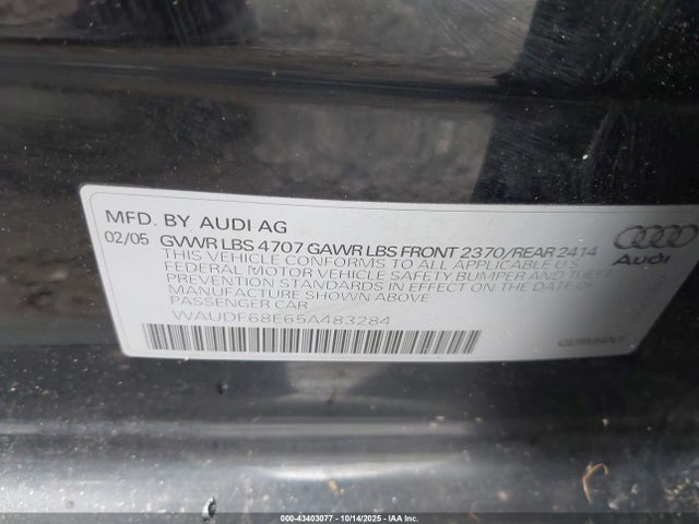 2005 AUDI A4 WAUDF68E65A483284 Photo 8