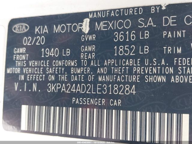 2020 KIA RIO 3KPA24AD2LE318284 Photo 8