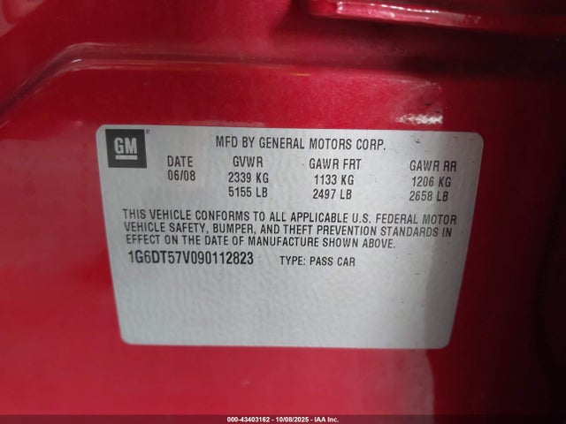 2009 CADILLAC CTS 1G6DT57V090112823 Photo 8