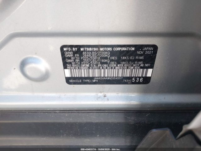 2022 MITSUBISHI ECLIPSE CROSS JA4ASVAA9NZ054557 Photo 8