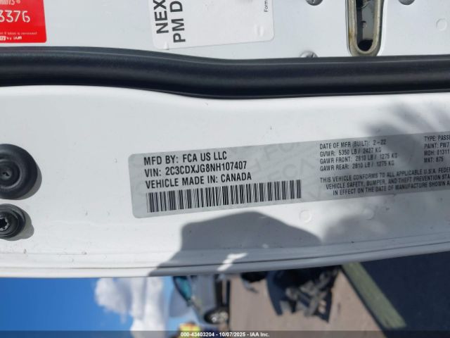 2022 DODGE CHARGER 2C3CDXJG8NH107407 Photo 8