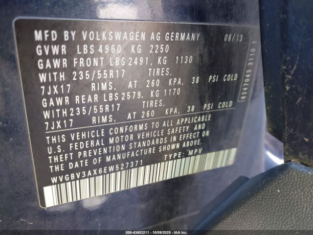 2014 VOLKSWAGEN TIGUAN WVGBV3AX6EW527371 Photo 8