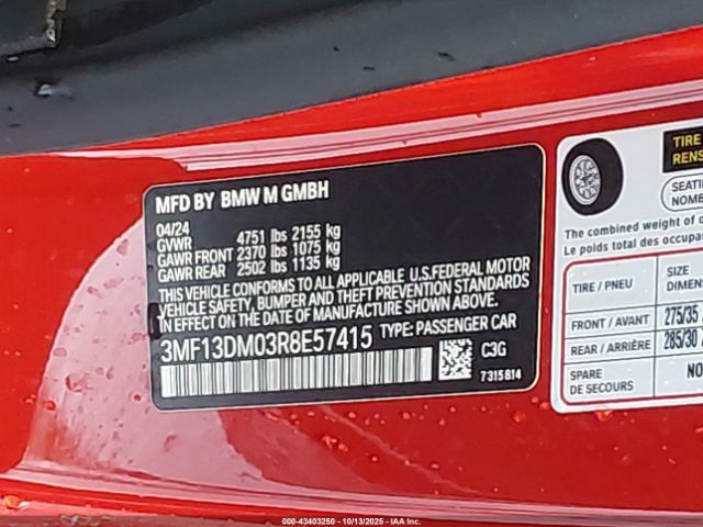 2024 BMW M2 3MF13DM03R8E57415 Photo 8