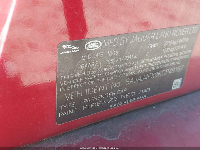 2019 JAGUAR XE SAJAJ4FX9KCP49167 Photo 8