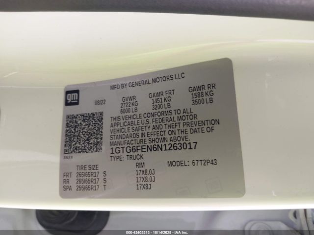 2022 GMC CANYON 1GTG6FEN6N1263017 Photo 8