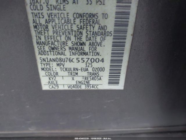 2006 NISSAN XTERRA 5N1AN08U76C557004 Photo 8