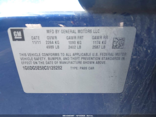 2012 CADILLAC CTS 1G6DG5E58C0128282 Photo 8