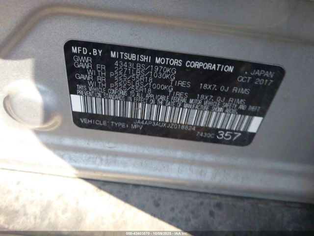 2018 MITSUBISHI OUTLANDER SPORT JA4AP3AUXJZ018824 Photo 8