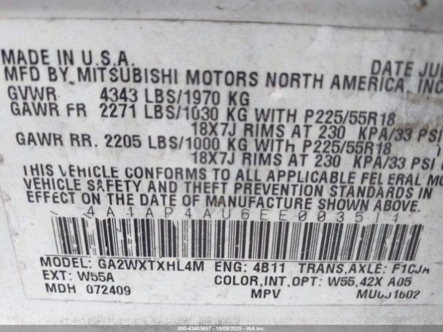 2014 MITSUBISHI OUTLANDER SPORT 4A4AP4AU6EE003514 Photo 8