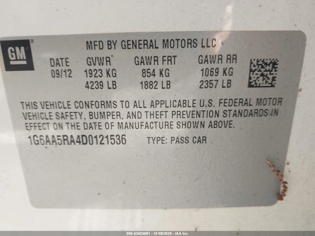 2013 CADILLAC ATS 1G6AA5RA4D0121536 Photo 8