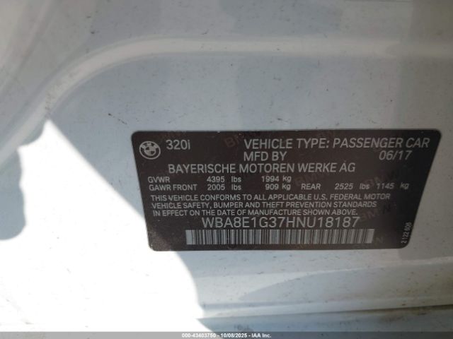 2017 BMW 320I WBA8E1G37HNU18187 Photo 8