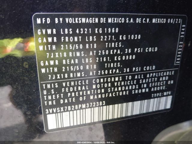 2023 VOLKSWAGEN TAOS 3VVSX7B28PM372383 Photo 8