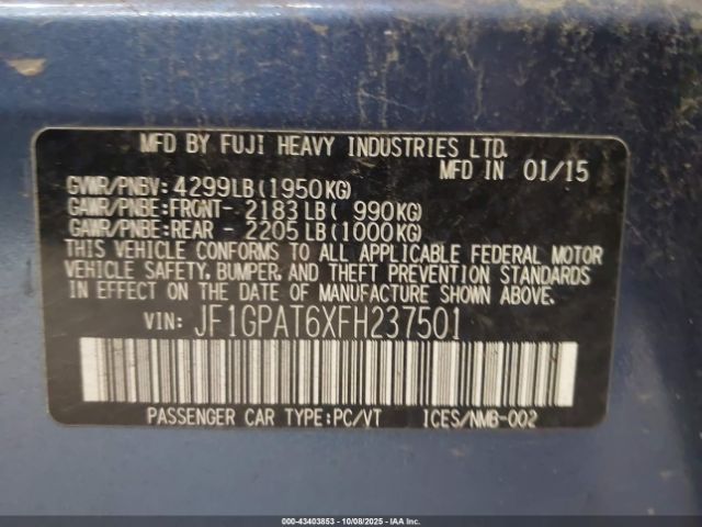 2015 SUBARU IMPREZA JF1GPAT6XFH237501 Photo 8