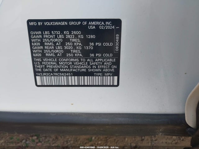 Volkswagen tsi 2024 1V2JR2CA7RC562451 Image 9