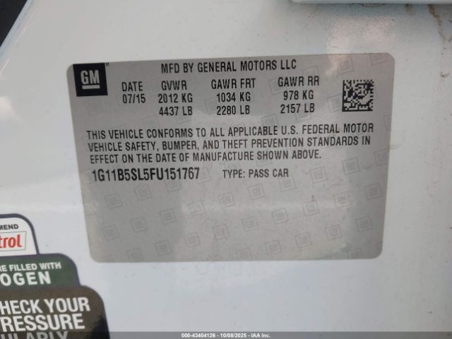 2015 CHEVROLET MALIBU 1G11B5SL5FU151767 Photo 8