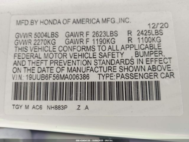 2021 ACURA TLX 19UUB6F56MA006386 Photo 8