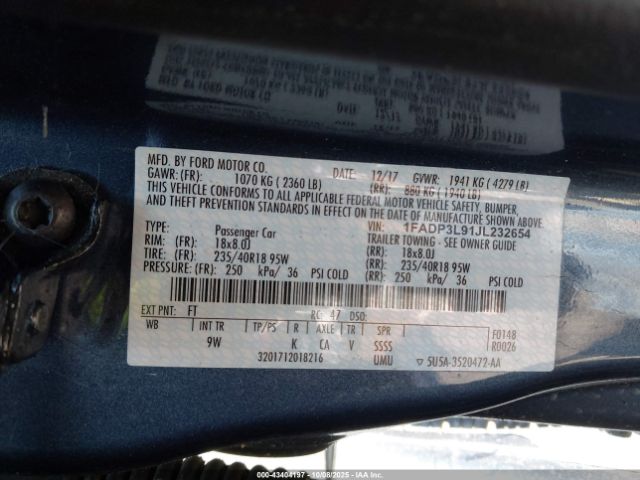2018 FORD FOCUS 1FADP3L91JL232654 Photo 8