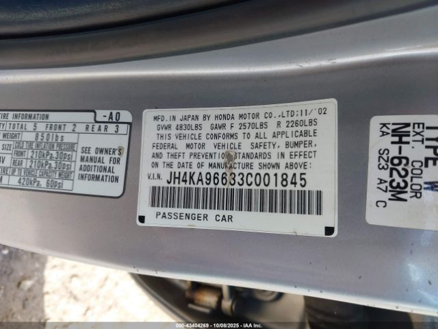 2003 ACURA RL JH4KA96633C001845 Photo 8