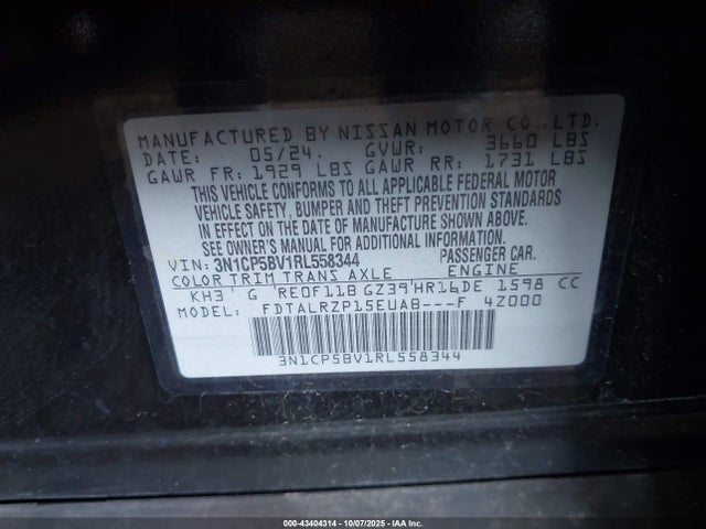 3N1CP5BV1RL558344 Nissan 2024