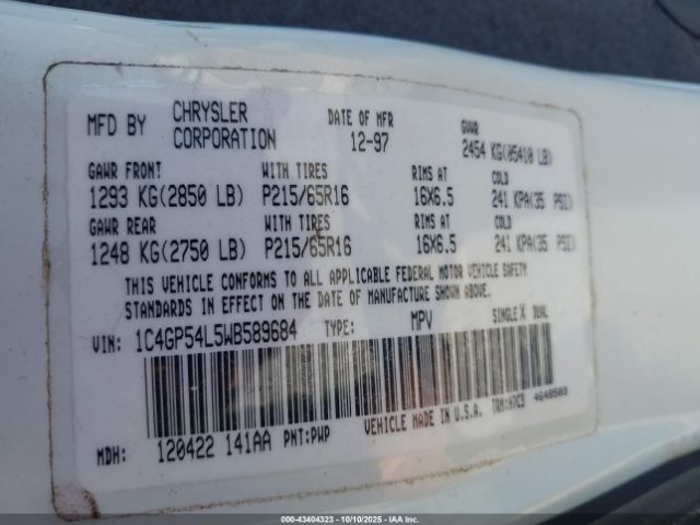 1998 CHRYSLER TOWN & COUNTRY 1C4GP54L5WB589684 Photo 8