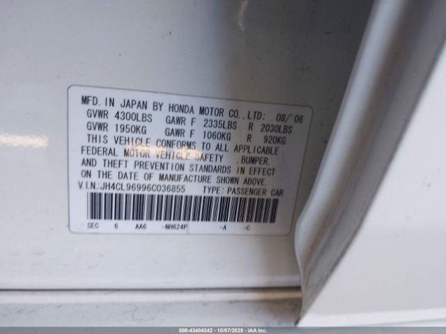 2006 ACURA TSX JH4CL96996C036855 Photo 8