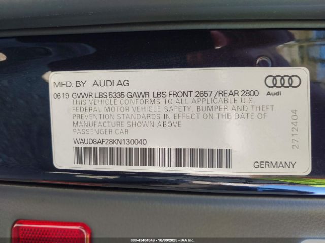 2019 AUDI A6 WAUD8AF28KN130040 Photo 8