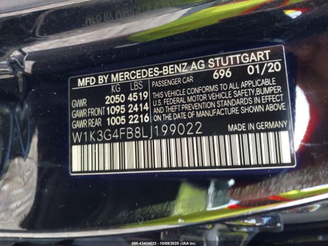 2020 MERCEDES-BENZ A 220 W1K3G4FB8LJ199022 Photo 8