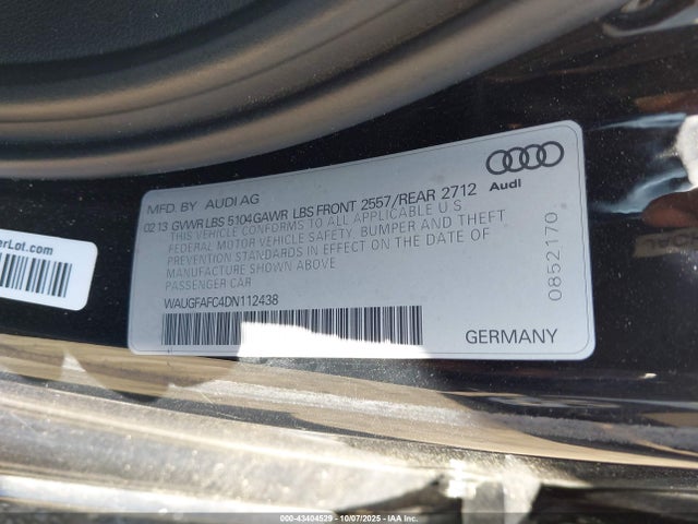2013 AUDI A6 WAUGFAFC4DN112438 Photo 8