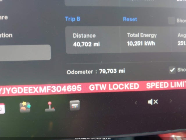 Продаж на аукціоні авто 2021 Tesla Model Y Long Range Dual Motor All-wheel Drive, vin: 5YJYGDEEXMF304695, номер лоту: 43404536