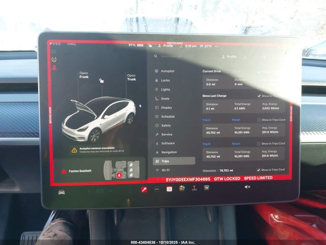 Продаж на аукціоні авто 2021 Tesla Model Y Long Range Dual Motor All-wheel Drive, vin: 5YJYGDEEXMF304695, номер лоту: 43404536