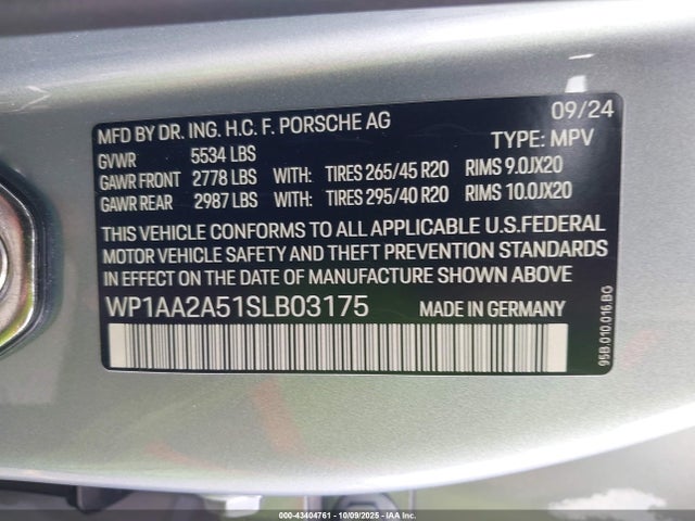 2025 PORSCHE MACAN WP1AA2A51SLB03175 Photo 8