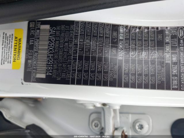 2018 LAND ROVER RANGE ROVER EVOQUE SALVP2RX3JH291814 Photo 8