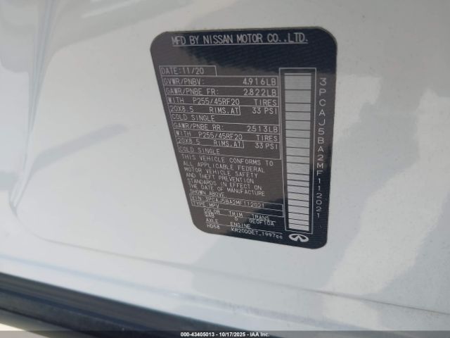 2021 INFINITI QX50 3PCAJ5BA2MF112021 Photo 8