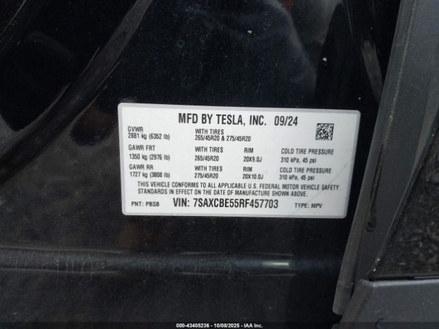 2024 TESLA MODEL X 7SAXCBE55RF457703 Photo 8