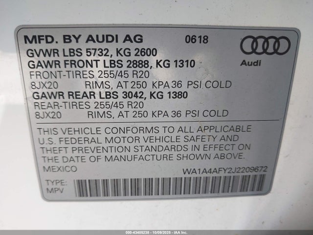 2018 AUDI SQ5 WA1A4AFY2J2209672 Photo 8