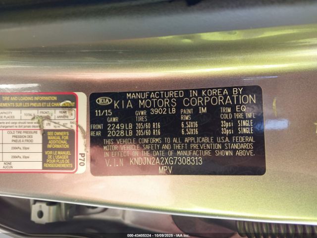 2016 KIA SOUL KNDJN2A2XG7308313 Photo 8