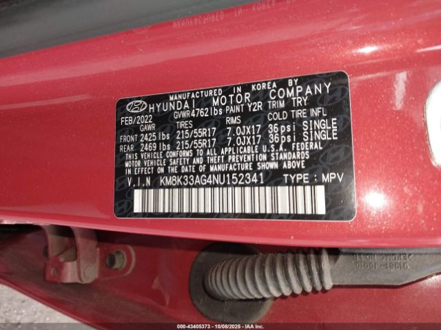 2022 HYUNDAI KONA ELECTRIC KM8K33AG4NU152341 Photo 8