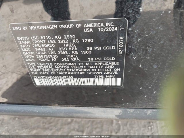 Volkswagen 2.0 tsi 2025 1V2WR2CA4SC508455 Image 9