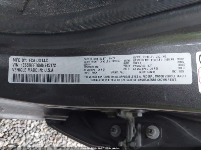 2021 RAM 1500 1C6SRFFT0MN745172 Photo 8