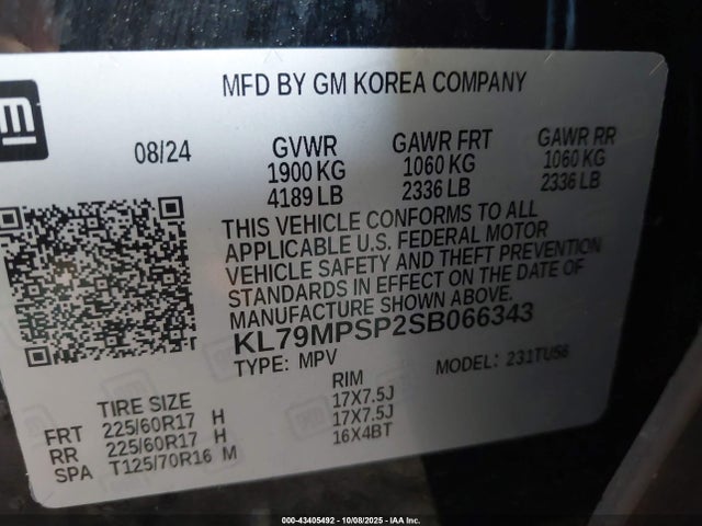 KL79MPSP2SB066343 Chevrolet lbp