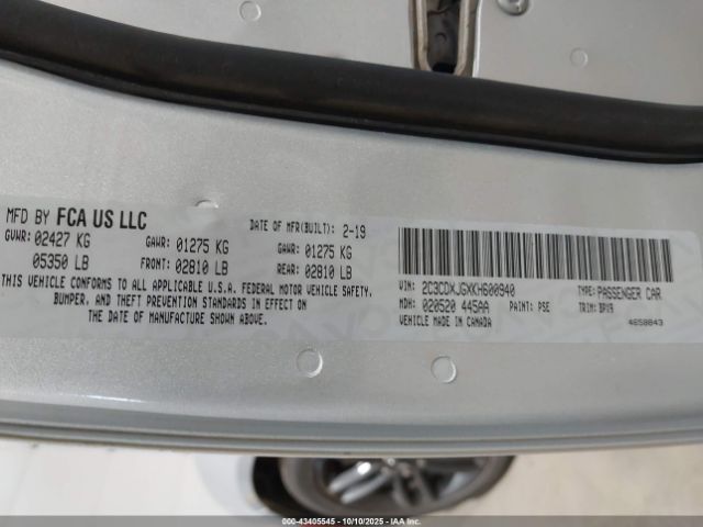 2019 DODGE CHARGER 2C3CDXJGXKH600940 Photo 8