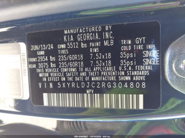 2024 KIA SORENTO 5XYRLDJC2RG304808 Photo 8