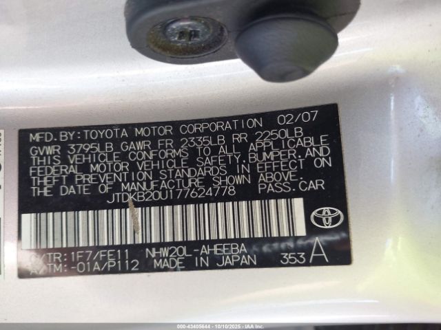 2007 TOYOTA PRIUS JTDKB20U177624778 Photo 8